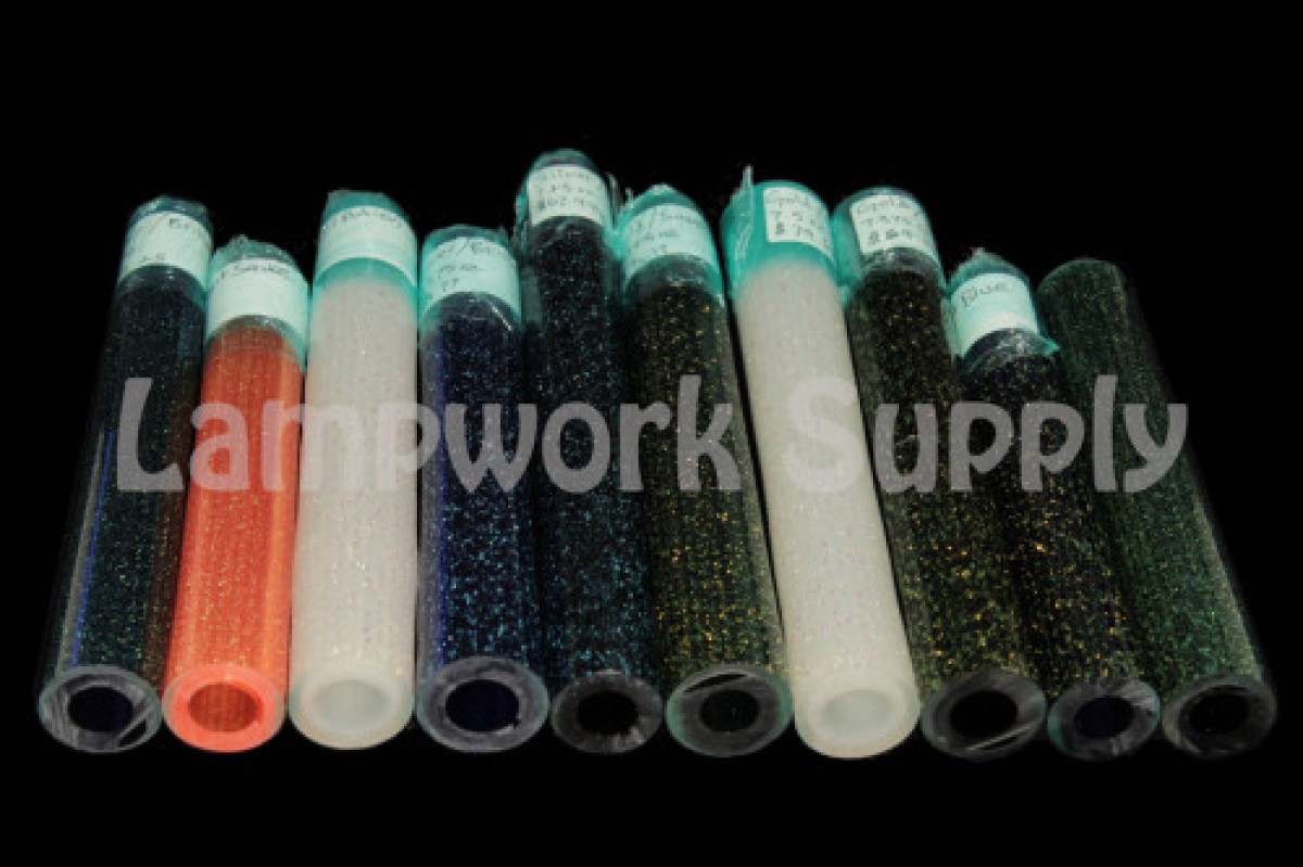 Blue Dichroic over Glass Alchemy Agua Azul Tubing