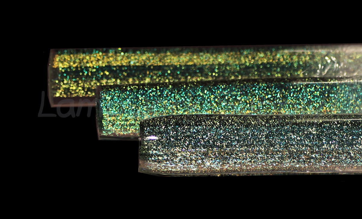 Green Gold Dichroic Galaxy Cane