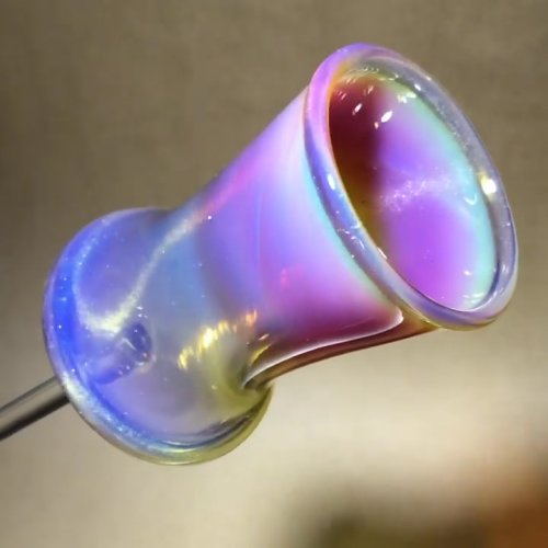 Purple Rainbow over Icy White Satin B+ Grade Tube