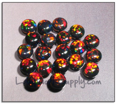 Black Opal 7mm Round Cabochon