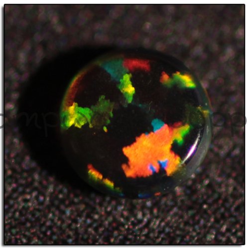 Kyocera 3mm Coin Opal - Black Yellow Yellow Fire