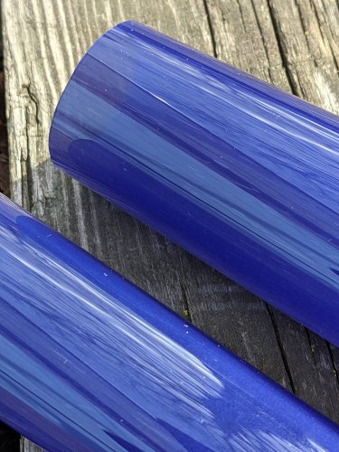 Greasy Glass Wildberry Over Blue Satin