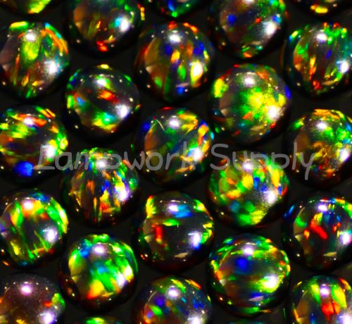 Kyocera 5mm Sphere Opal - Black Red Fire