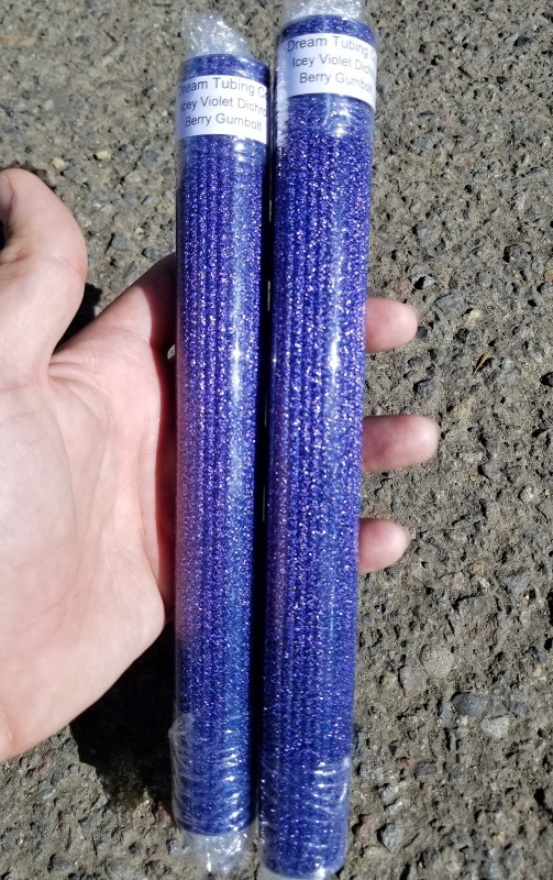Icy Violet Dichroic over Northstar Berry Gumbolt Tubing