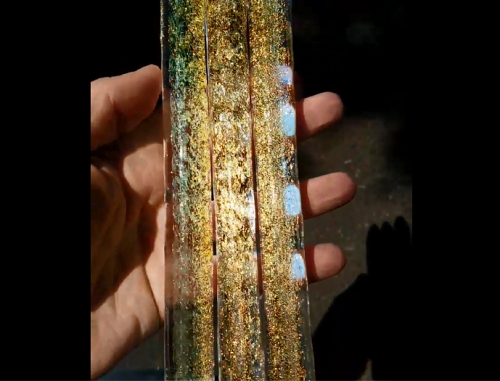 Orange Sunshine Dichroic Galaxy Cane