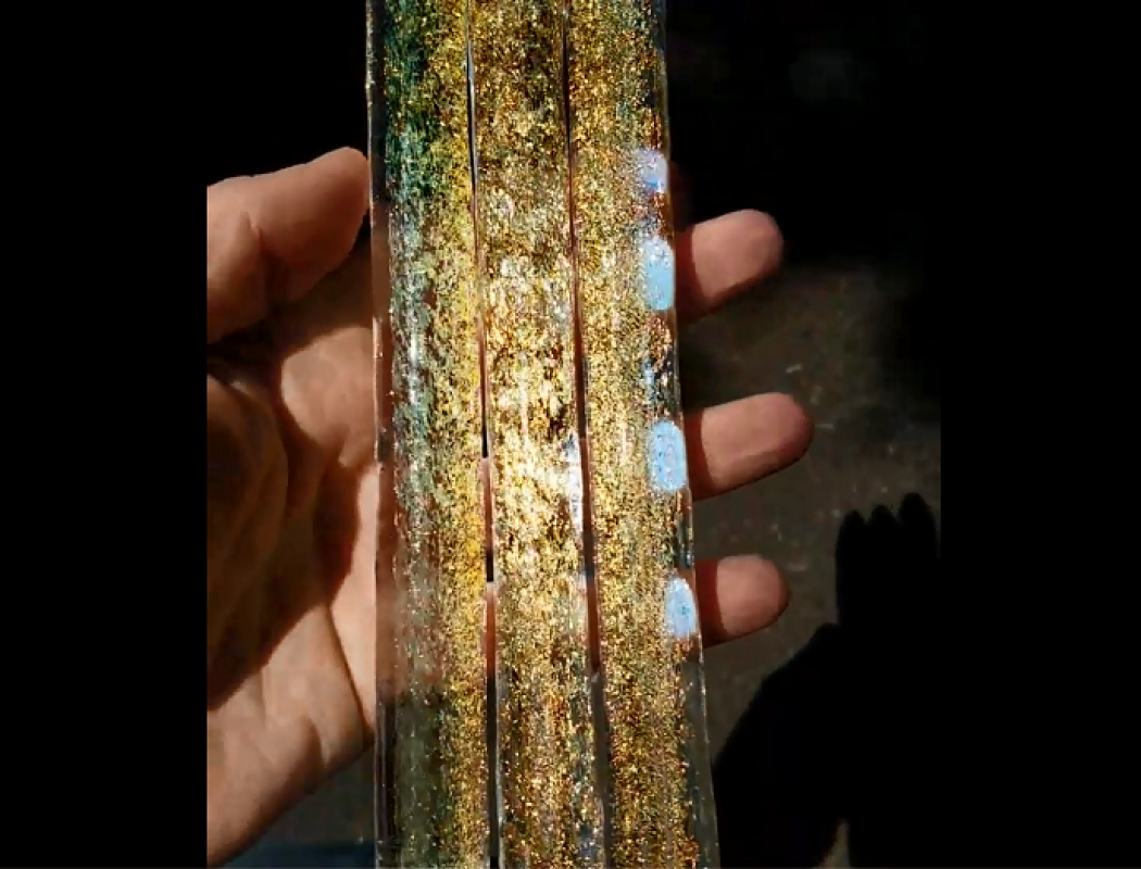Orange Sunshine Dichroic Galaxy Cane