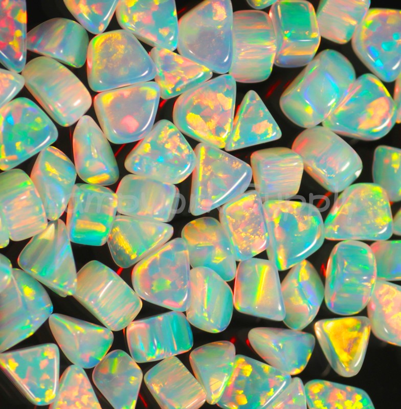 White Tumbled Opals