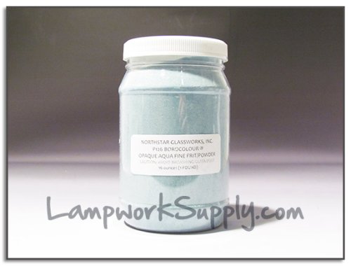Northstar Opaque Aqua (126) - Fore Powder 1 lb. (70/100 Grade Mix) Frit Fore Powder 16 oz jar