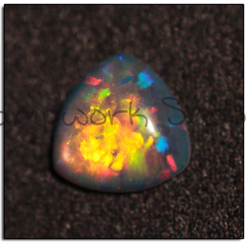 4mm Pink Trillion Opal with Red Fire