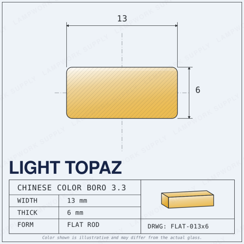 Chinese Color Light Topaz - 13mm x 6mm Flat 13