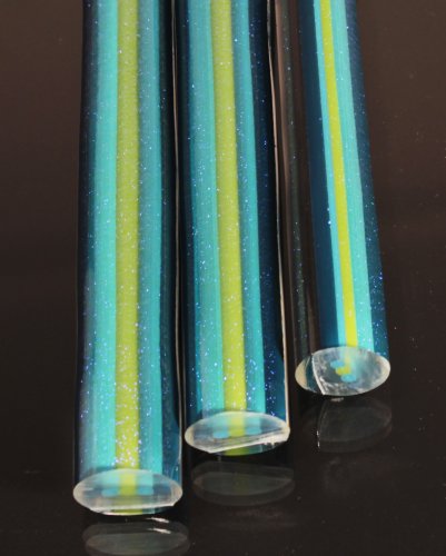 Blue / Blue Green Fade Dichroic Latticino Cane
