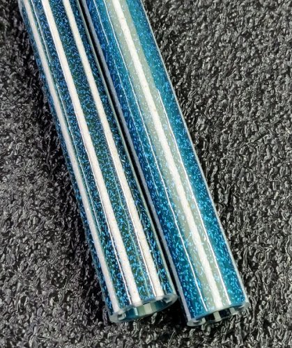 Silver Over Blue Fade To Sapphire Lined Dichroic Tubing