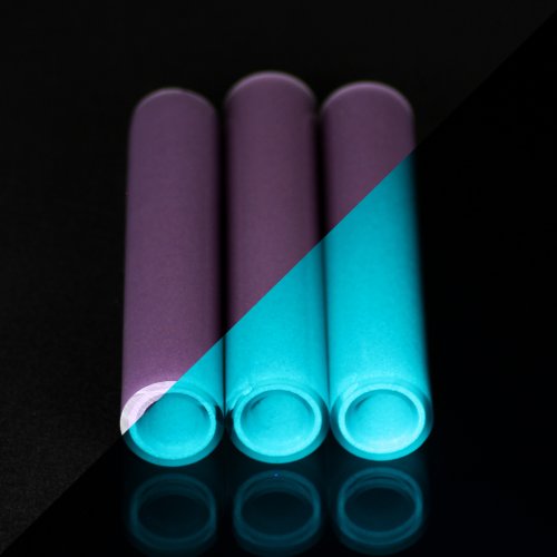 BoroGlow Purple V2 Glow In The Dark Glass Tube - UV Reactive Aqua Glow