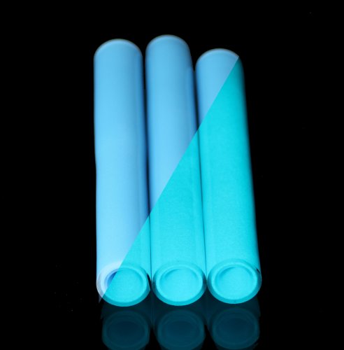 BoroGlow Sky Blue Glow In The Dark Glass Tube - UV Reactive Aqua Glow