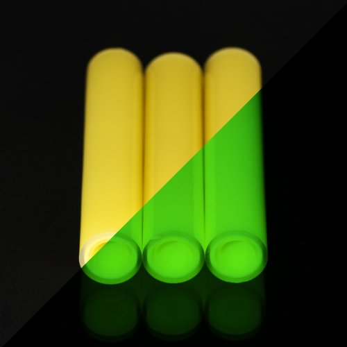 BoroGlow Luminous Lemon Glow In The Dark Glass Tube - UV Reactive Green Glow