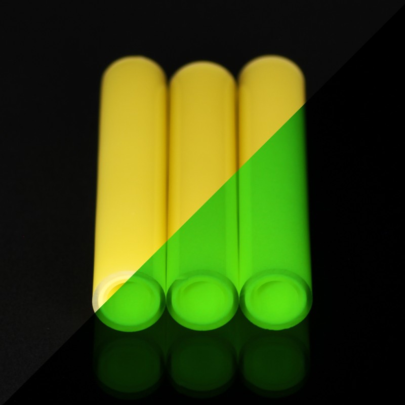 BoroGlow Luminous Lemon Glow In The Dark Glass Tube - UV Reactive Green Glow