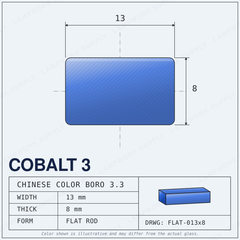 Cobalt 3 (light cobalt) 10mm Rod
