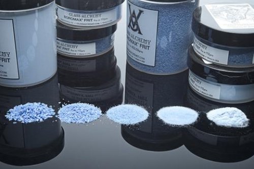 Glass Alchemy Bibidibobidiblue (51) - Medium Frit 1 lb. (38 grade) Medium (38 grade) 1 lb Jar (16 oz)