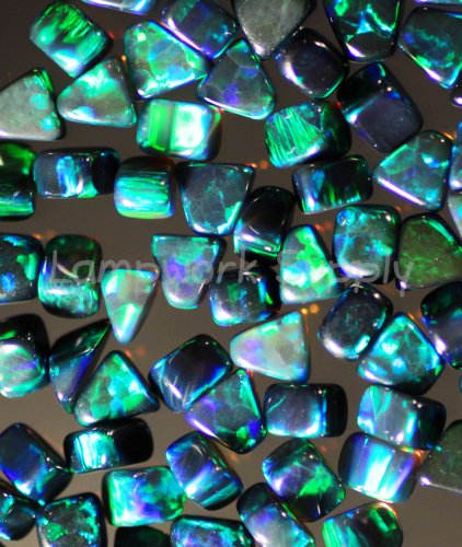 Kyocera 3-4mm Tumbled Opal - Green Black Fire