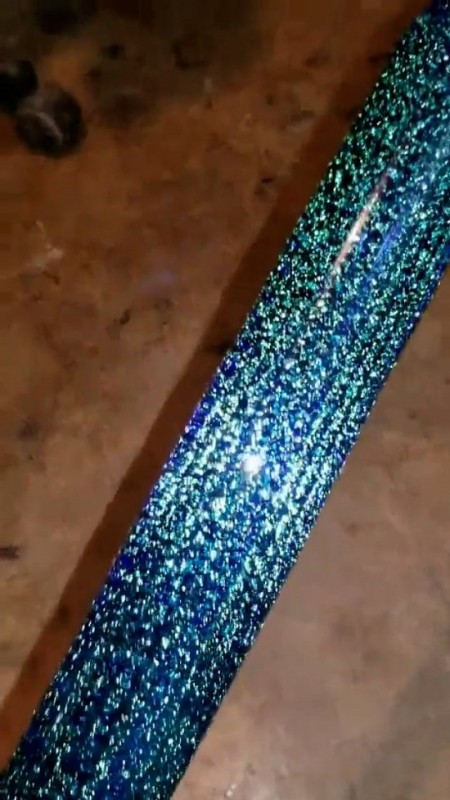 Emerald Dichroic over Glass Alchemy Brillant Blue Tubing