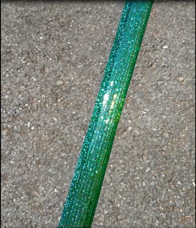 Silver Dichroic over Glass Alchemy Portland Green Tubing
