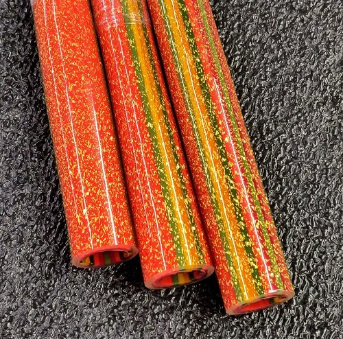 Gold over Forest Fire Fade to Poppy Lined Dichroic Tubing