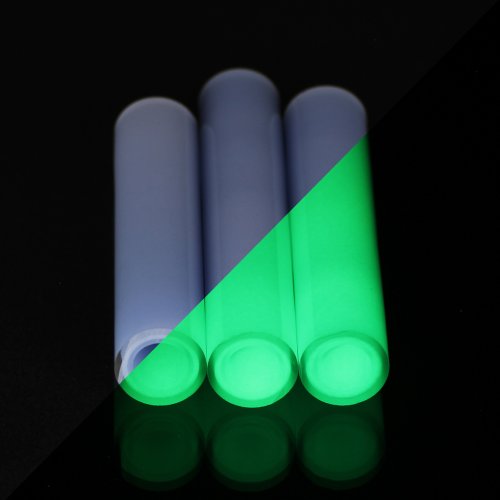 BoroGlow Light Cobalt Glow In The Dark Glass Tube - UV Reactive Green Glow