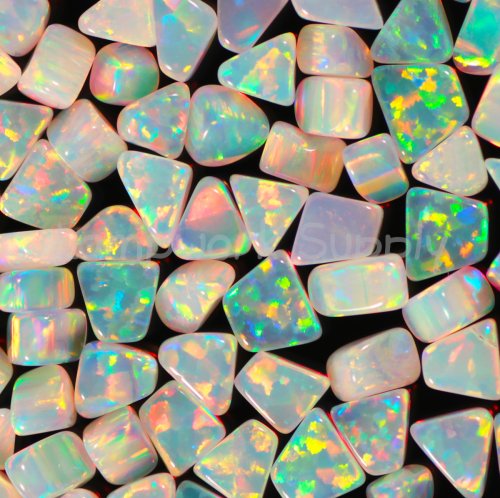 Kyocera 3-4mm Tumbled Opal - Pink Red Fire