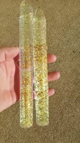 Orange Sunshine Dichroic Clear Core Cane