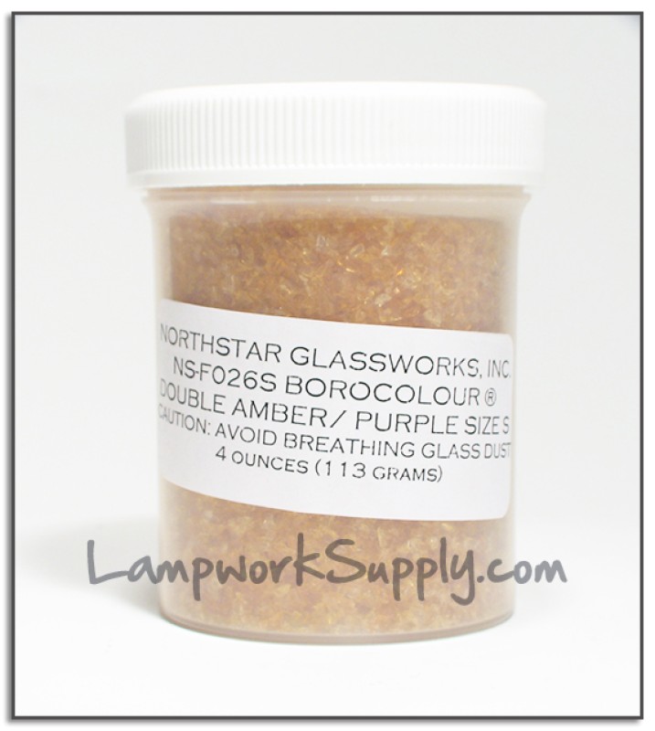 Double Amber Purple Small Frit 4 oz. (38 grade)
