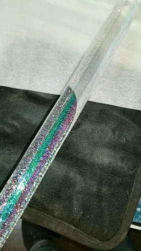 Tesselated Dichroic Clear Core Cane
