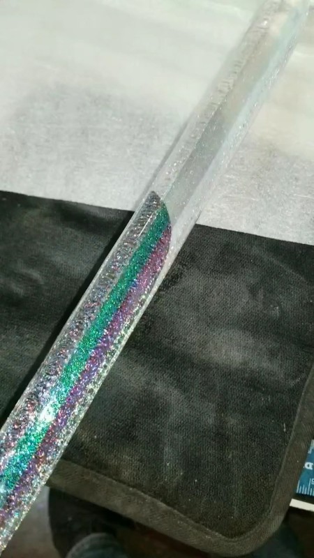 Tesselated Dichroic Clear Core Cane