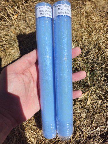 Dream Tubing Blue Dichroic - Milky Tube Milky Blue