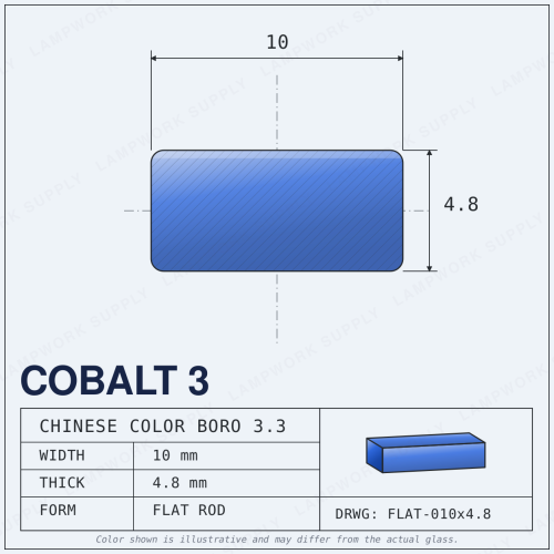 Chinese Color Cobalt 3 (Light Cobalt) - x 4.8mm Flat 10