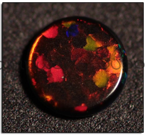 Kyocera 5mm Coin Opal - Black Red Fire