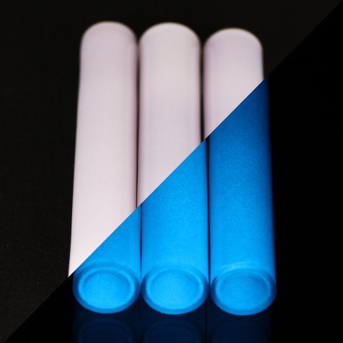 BoroGlow Slugger Mix Glow In The Dark Glass Tube - UV Reactive Sky Blue Glow