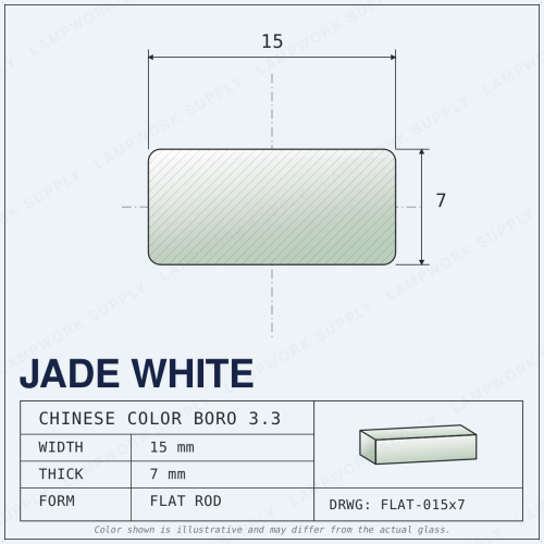 Chinese Color Jade White - 15mm x 7mm Flat 15