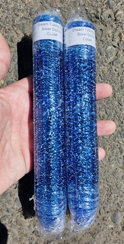 Dream Tubing Silver Dichroic - Cobalt Blue Tube Cobalt Blue