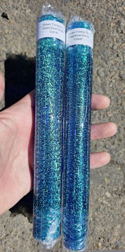 Dream Tubing Green Gold Dichroic - Cobalt Blue Tube Cobalt Blue Green Gold