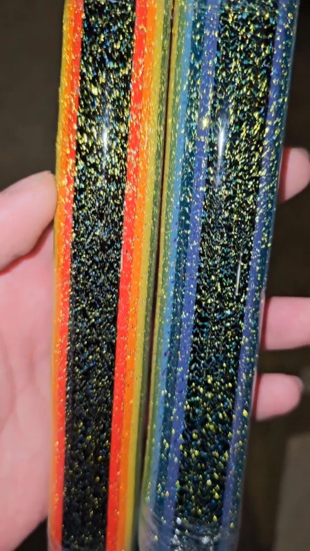 Gold Dichroic over Double Rainbow Lined Tubing