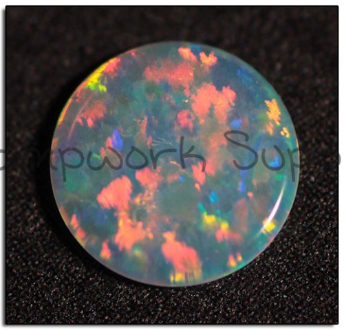 Kyocera 6mm Coin Opal - Pink Red Fire