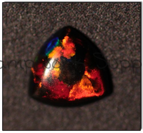 Kyocera 5mm Trillion Opal - Black Red Fire