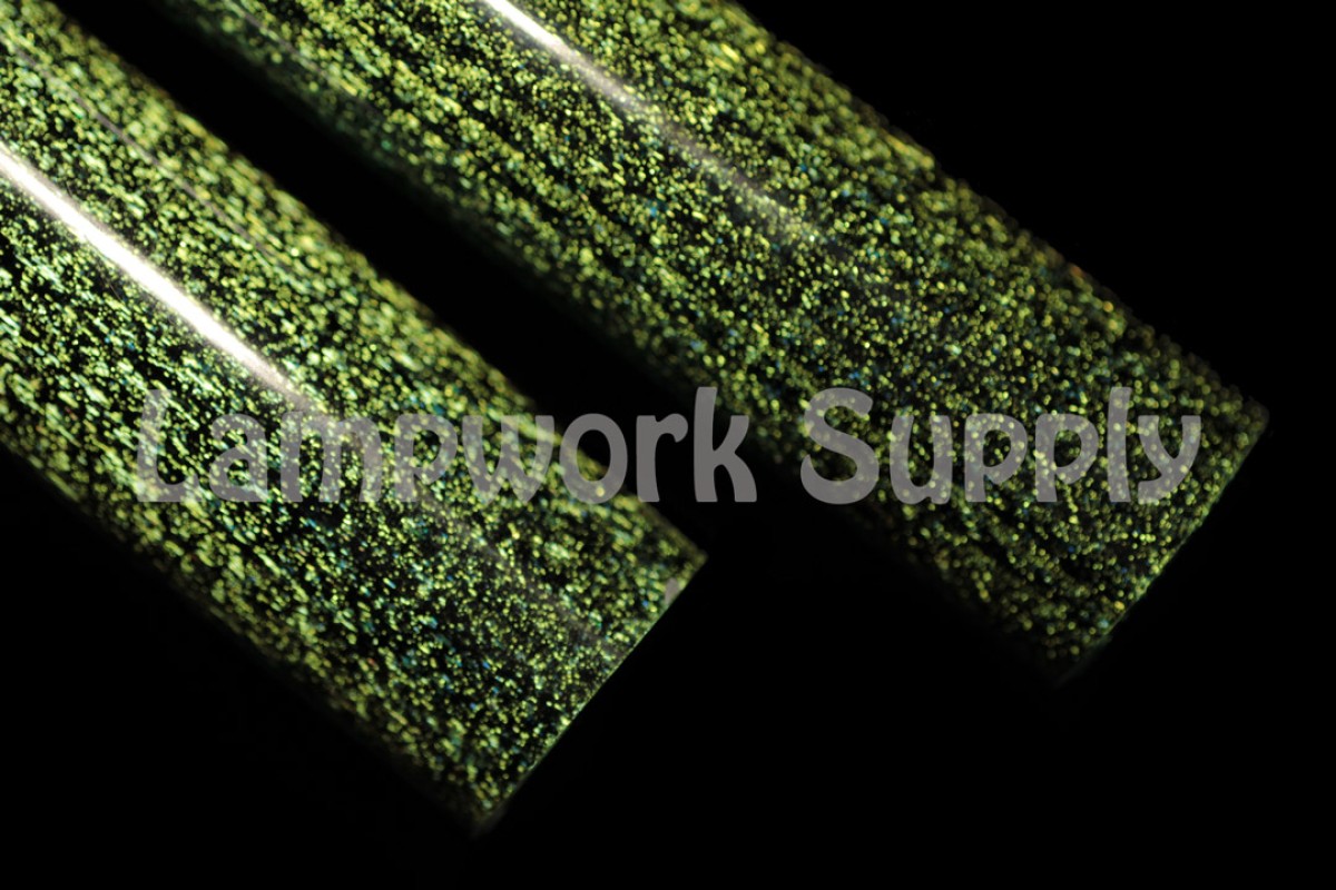 Green Gold Dichroic over Glass Alchemy Eclipse Tubing