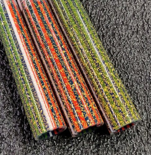 Gold over Blue Orange Green Purple Lined Dichroic Tubing