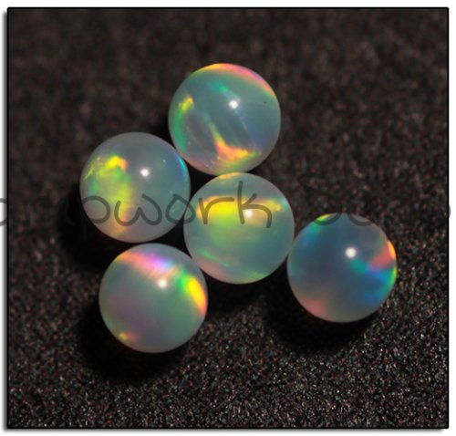 Kyocera 2mm Sphere Opal - Pink Red Fire