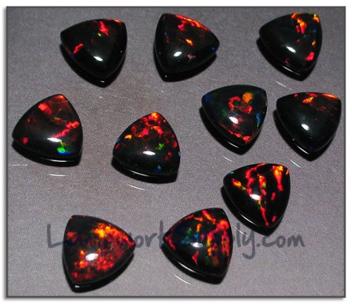 Black Opal 10mm Trillion Cabochon