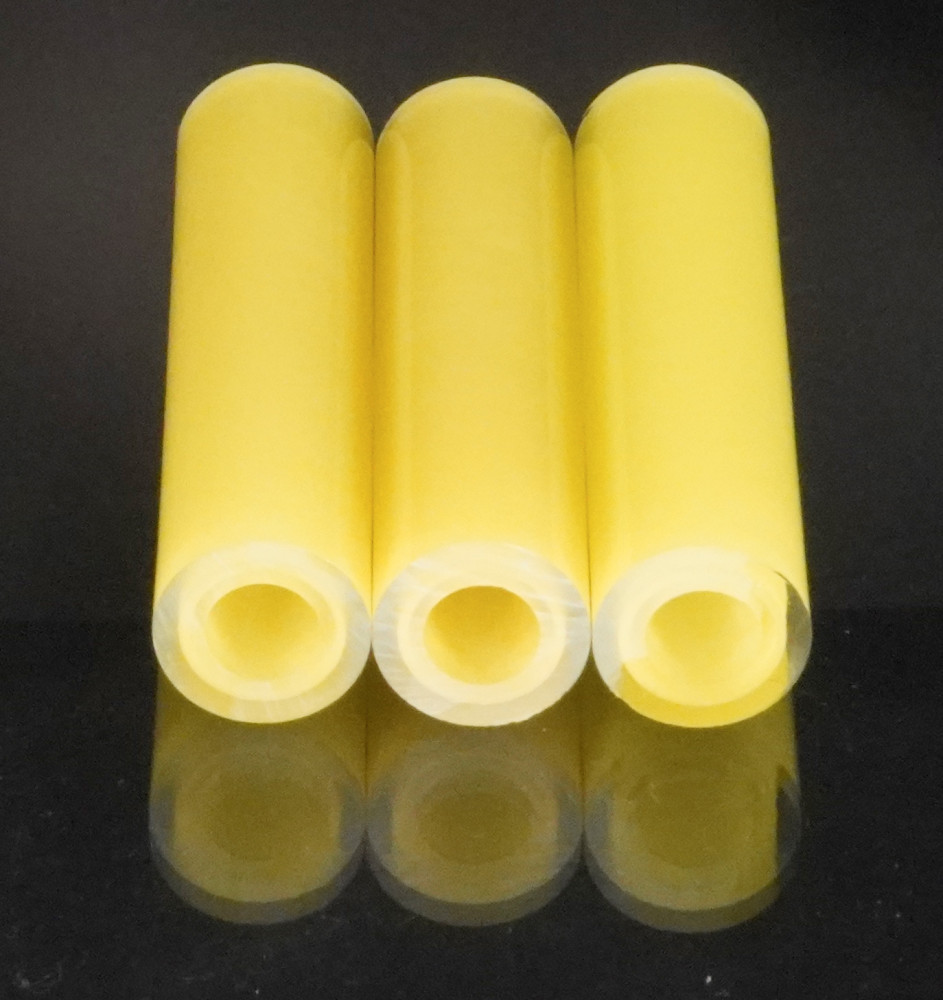 BoroGlow Luminous Lemon V1 Glow In The Dark Glass Tube - UV Reactive Aqua Glow - B Grade