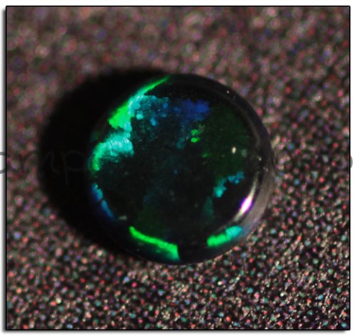Kyocera 3mm Coin Opal - Black Green Green Fire