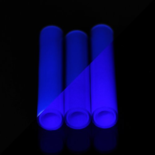 BoroGlow Bright Blue Glow In The Dark Glass Tube - UV Reactive Purple Glow