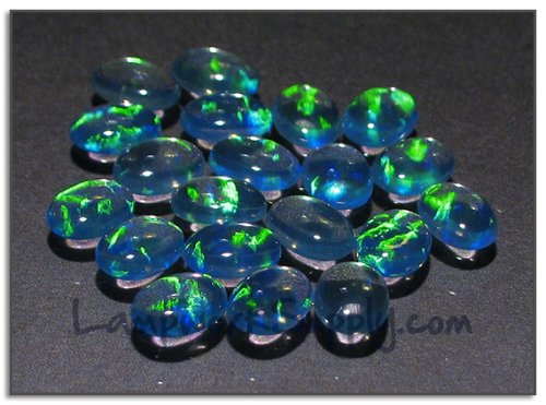 Kyocera 6x8mm Oval Cabochon Opal - Blue Oval Cabochon No Fire